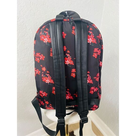 Madden Girl Mini Backpack & Pouch Bag, Lightweight, Black Red Floral, NWT - Picture 10 of 14
